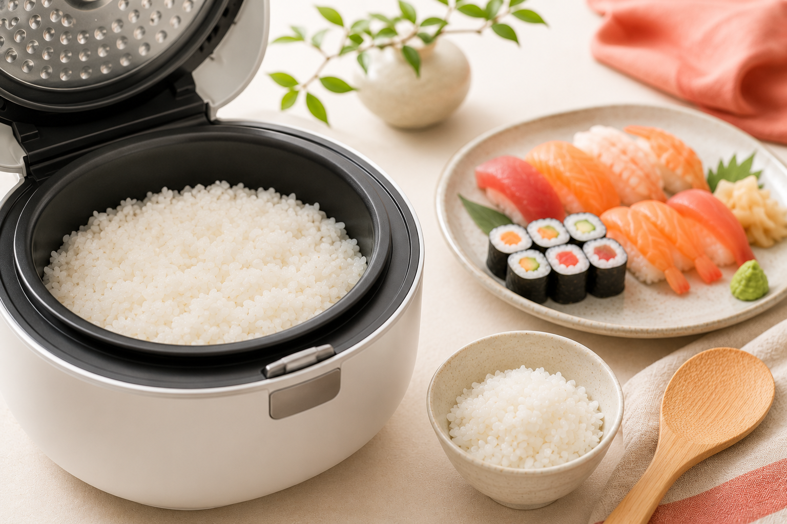 Best rice cooker for sushi UK with sushi rice and sushi