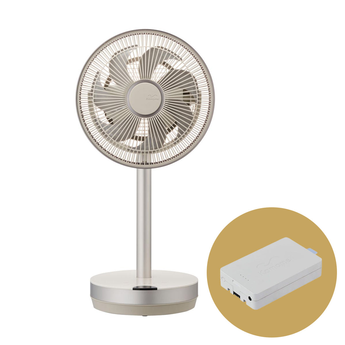 Doshisha Kamomefan +c Move Silent 3D Auto-Oscillation Fan with Battery | DS-K-F23AY-Set