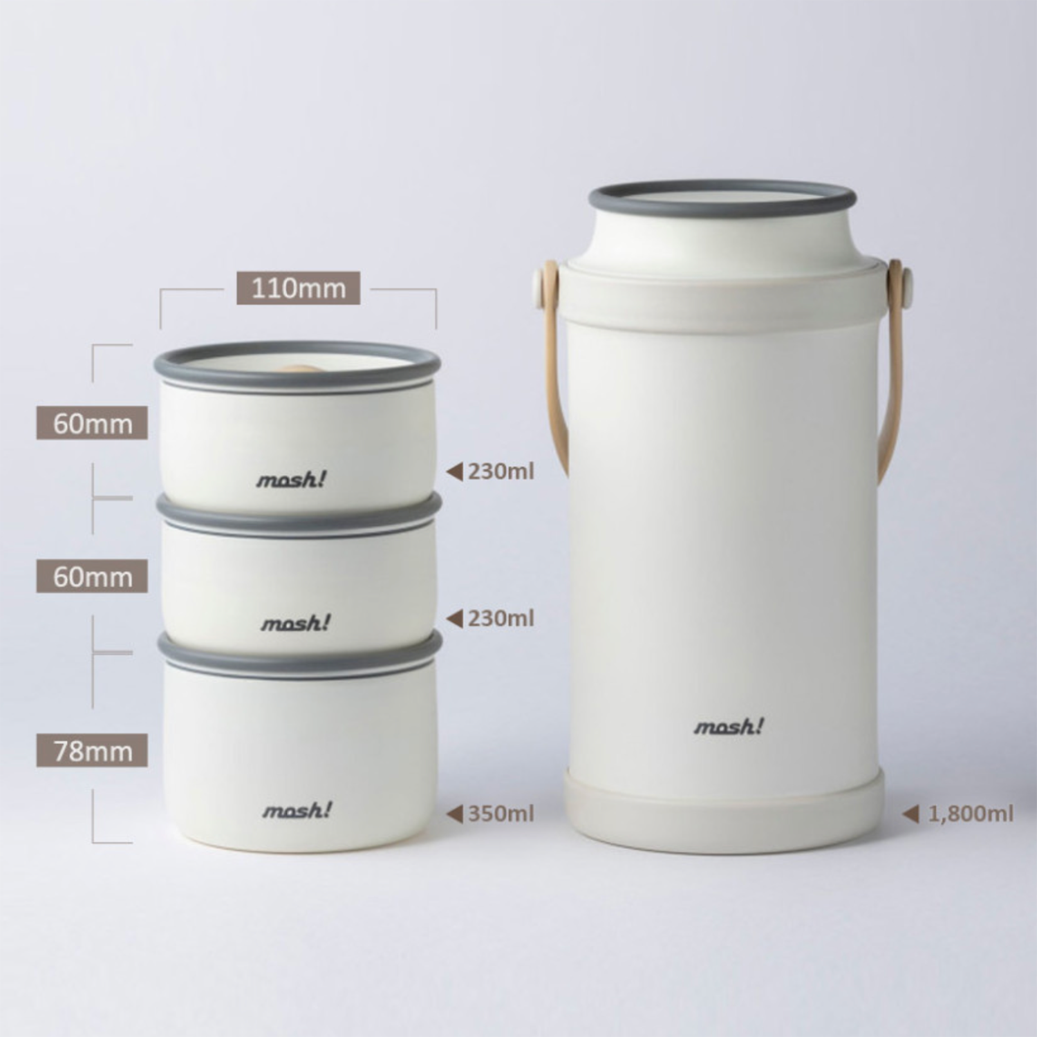 mosh! Lunch Jar 1.8L Set|DS-DMLJ1.8