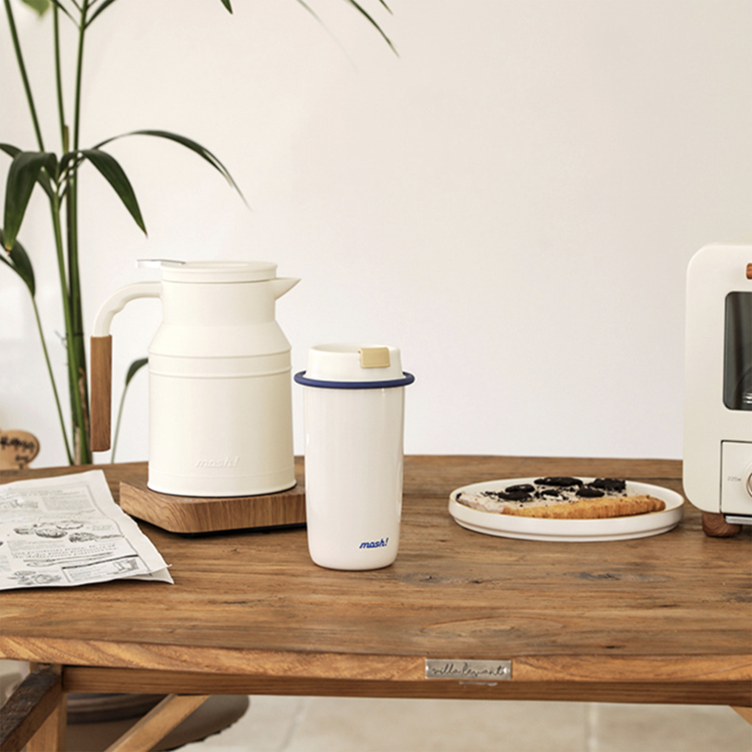 mosh! Latte Stainless Steel Straw Bottle 480ml|DS-DMLS480