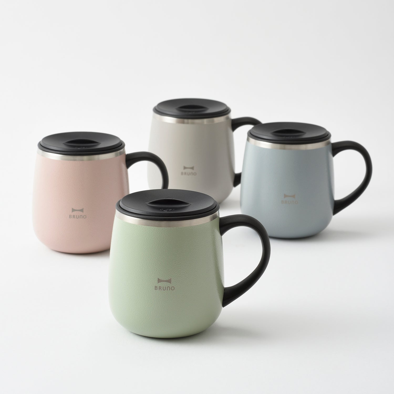 BRUNO Lid Stainless Mug Short - Greige