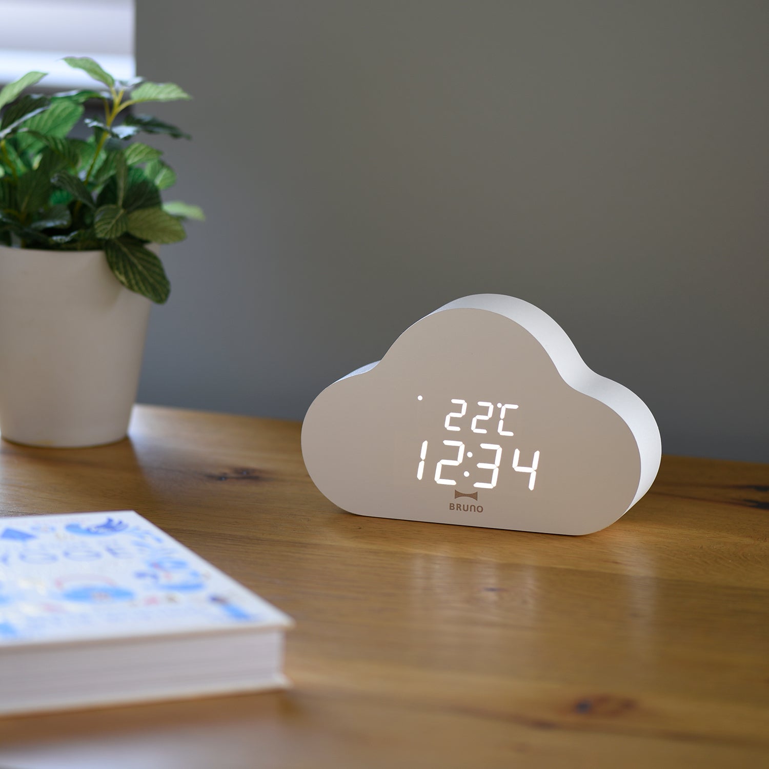 BRUNO Cloud Clock - White
