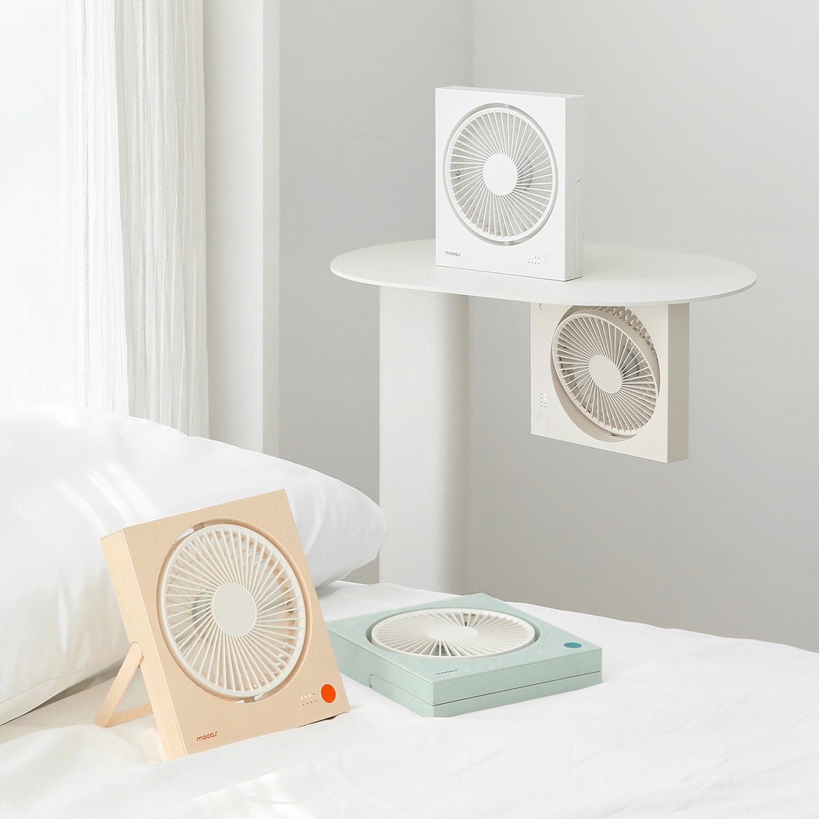 mooas Magnetic Square Cordless Desktop Fan | MF-D2