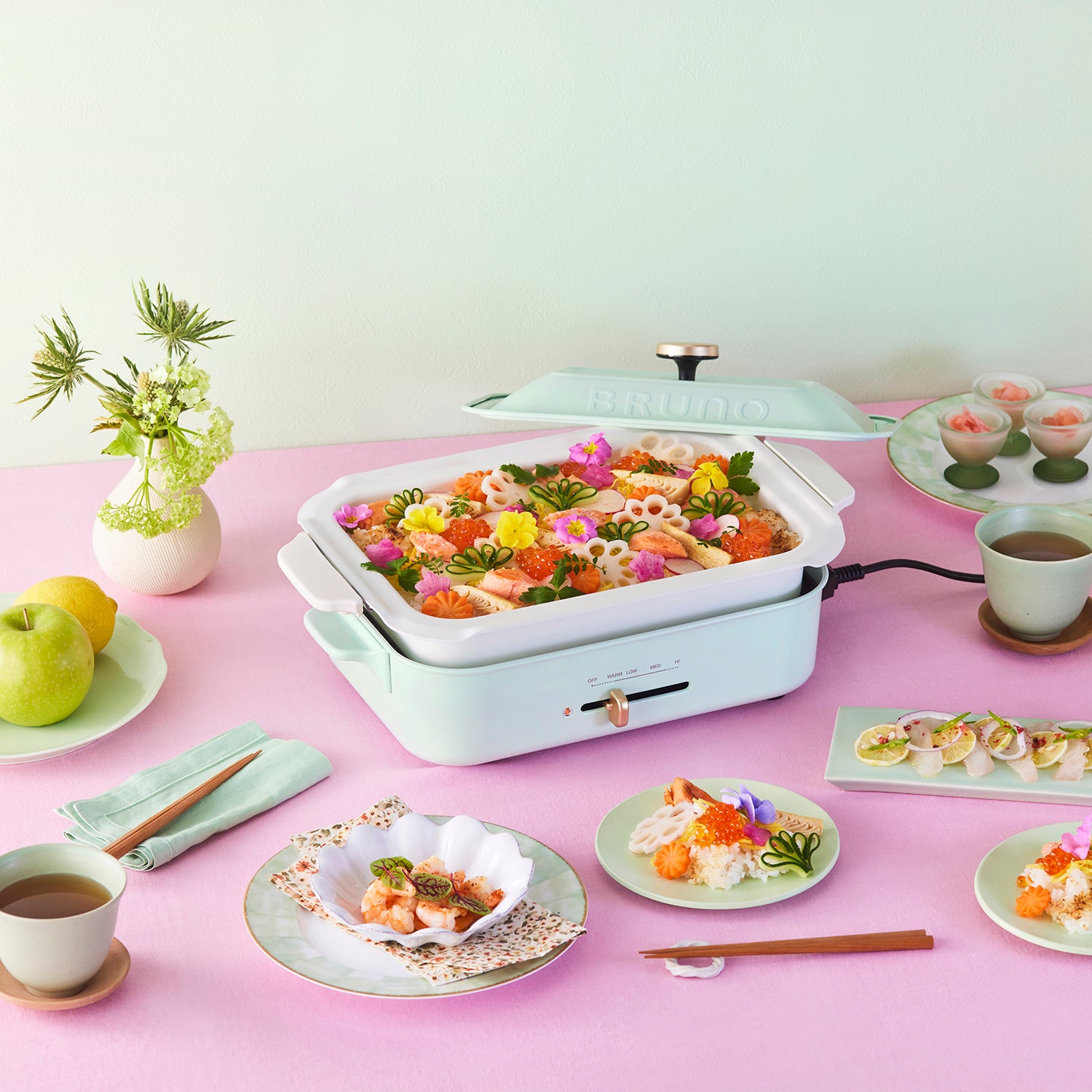 BRUNO Compact Hot Plate (Wakakusa Green) (220V UK Plug)