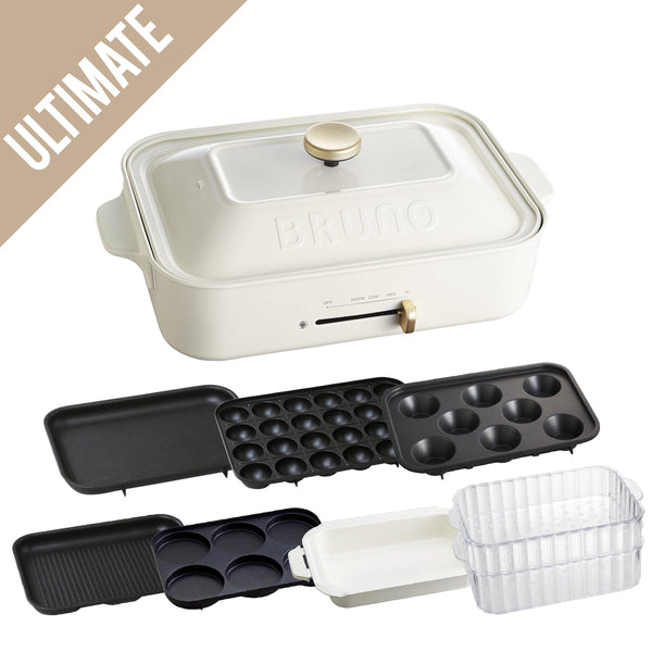 BRUNO Compact Hot Plate Ultimate Set (White / 7 Plates included)