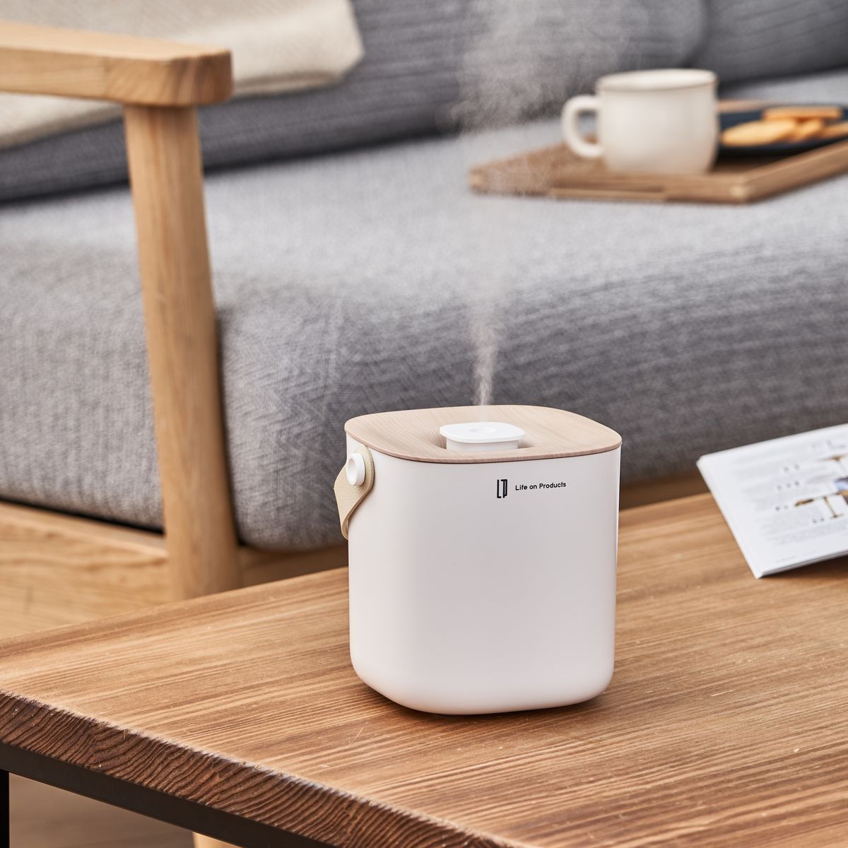 Life on Products Rechargeable Wooden Box Humidifier 650ml | LCAHF014