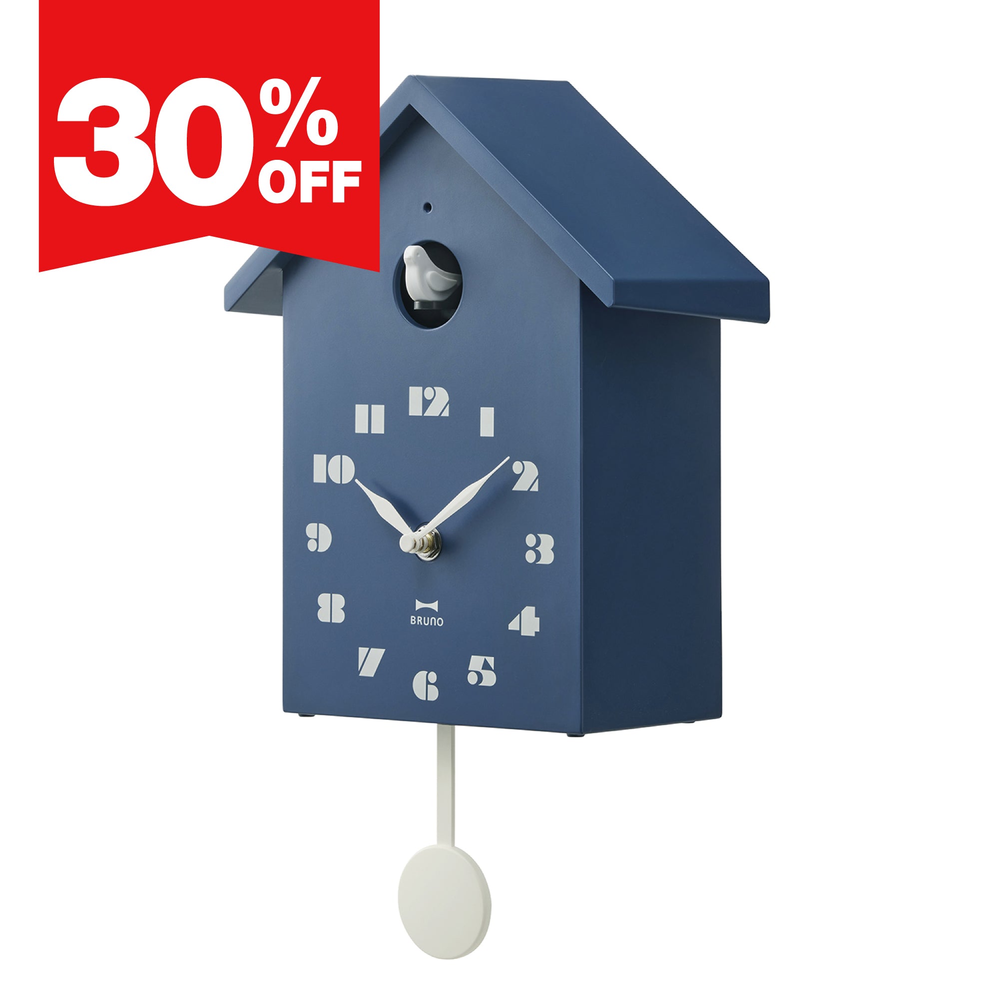 BRUNO Bird House Clock - Navy BCW047-NV