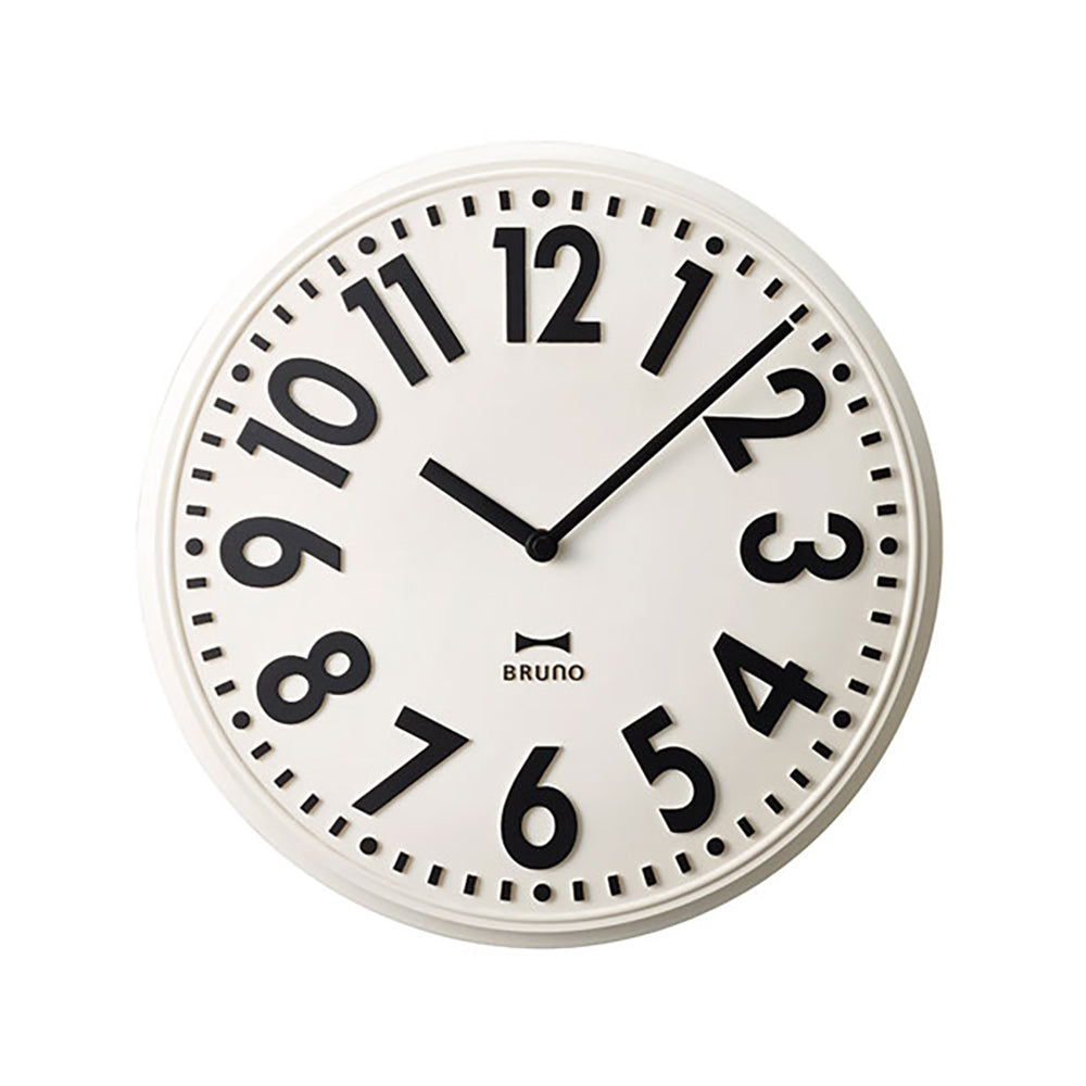 BRUNO Embossed Wall Clock - White