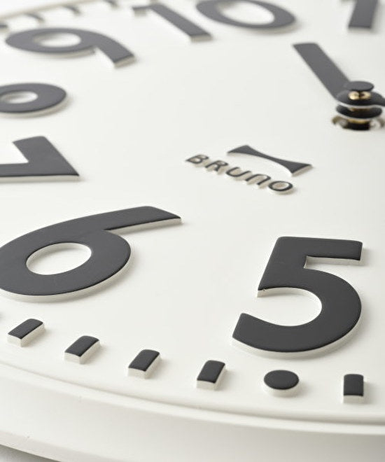 BRUNO Embossed Wall Clock - White