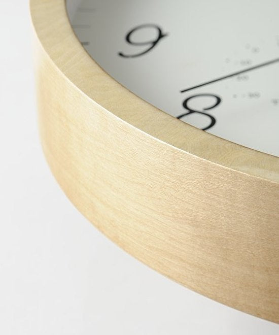 BRUNO Wall Clock Humidity/Temp - Natural Wood