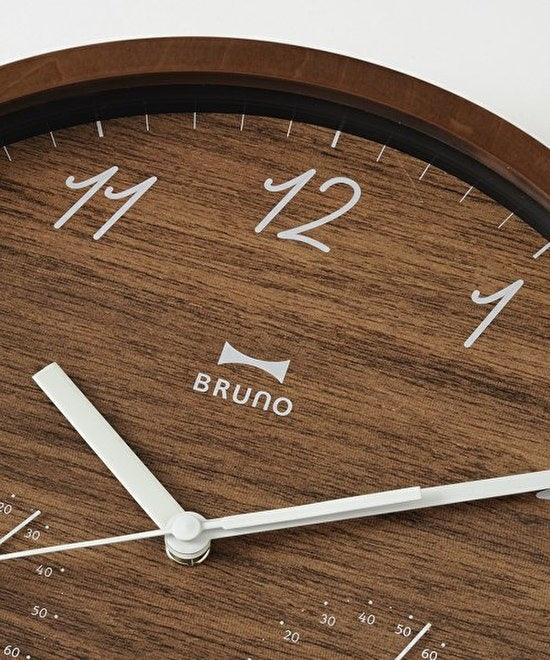 BRUNO Wall Clock Humidity/Temp - Dark Wood