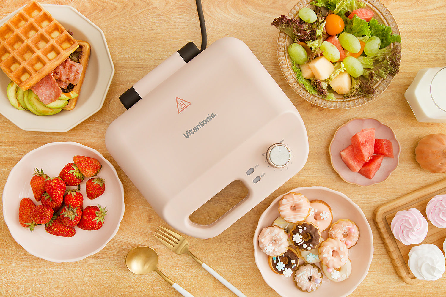 Vitantonio Waffle & Hot Sand Maker - Pink