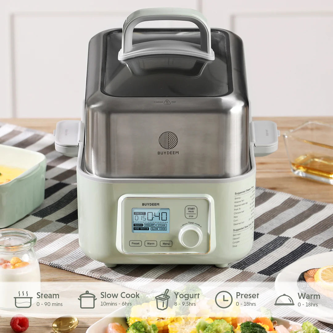 BUYDEEM Food Steamer Set - Green BD-G564 + Steaming Rack