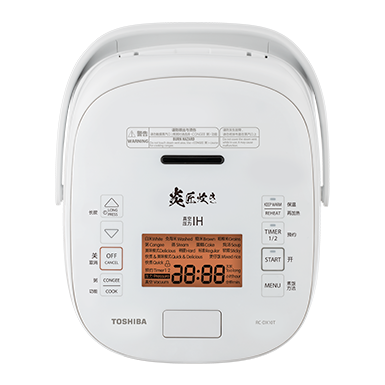 Toshiba RC-DX Series smart touch control panel with 24-hour clock