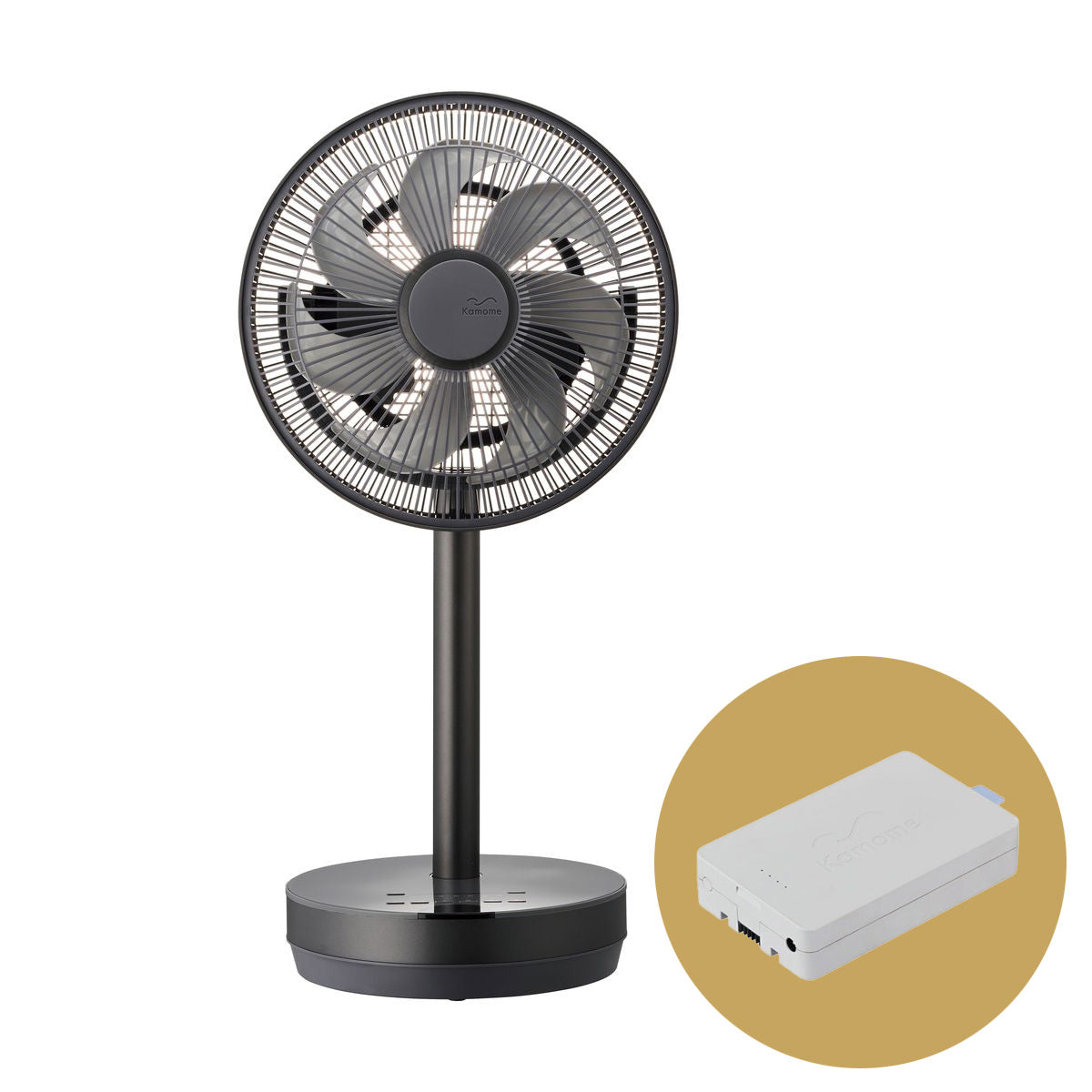 Doshisha Kamomefan +c Move Silent 3D Auto-Oscillation Fan with Battery | DS-K-F23AY-Set