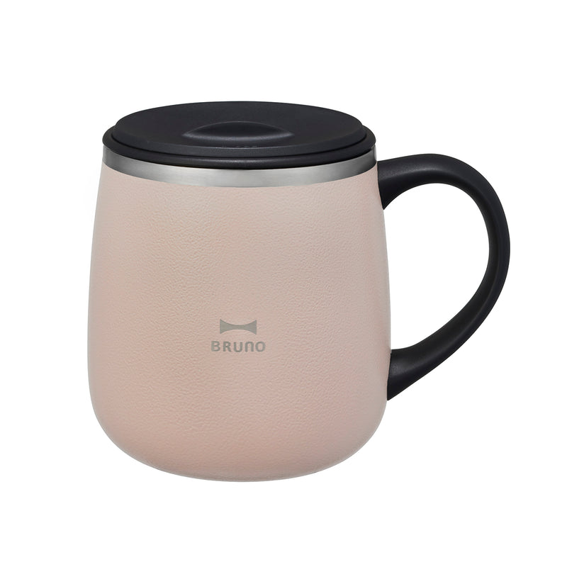 BRUNO Lid Stainless Mug Short - Pink Beige