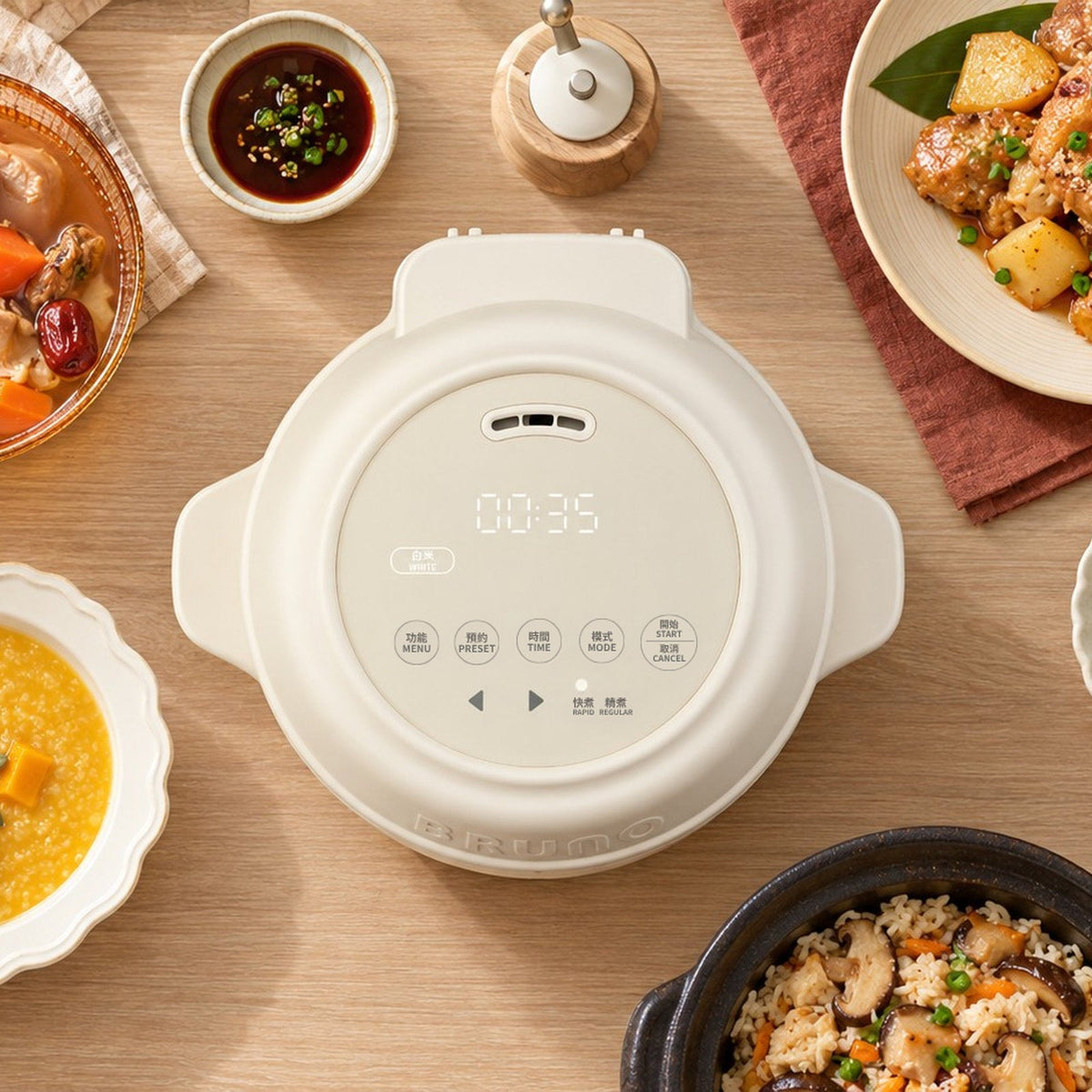 BRUNO Titanium Micro-Pressure Mini Rice Cooker | BZK-FB01HK-TI-IV (0.5L)