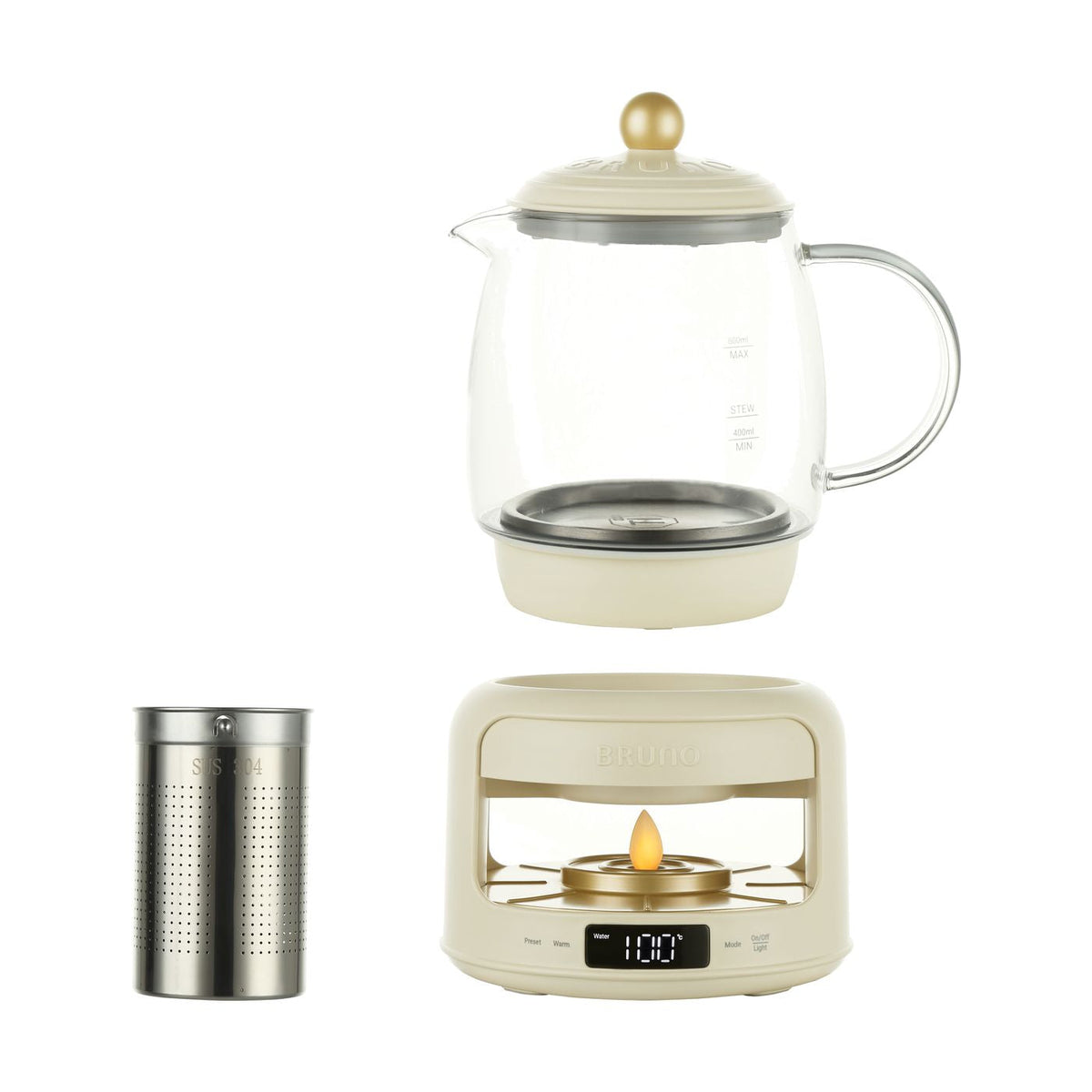 BRUNO Multifunction Candlelight Floral Tea Kettle | BZK-YSH03HK