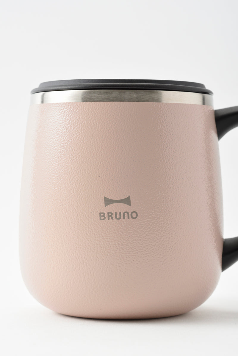 BRUNO Lid Stainless Mug Short - Pink Beige