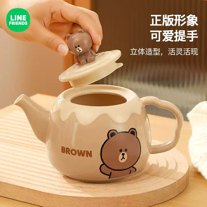 LINE FRIENDS Ceramic Tea Pot + Cup (Set1)