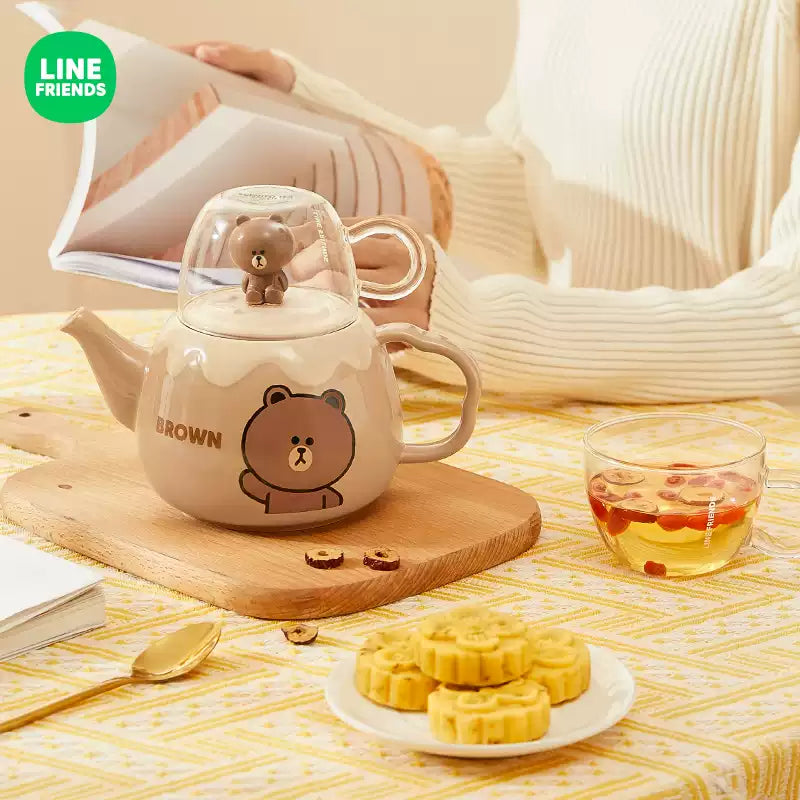 LINE FRIENDS Ceramic Tea Pot + Cup (Set1)