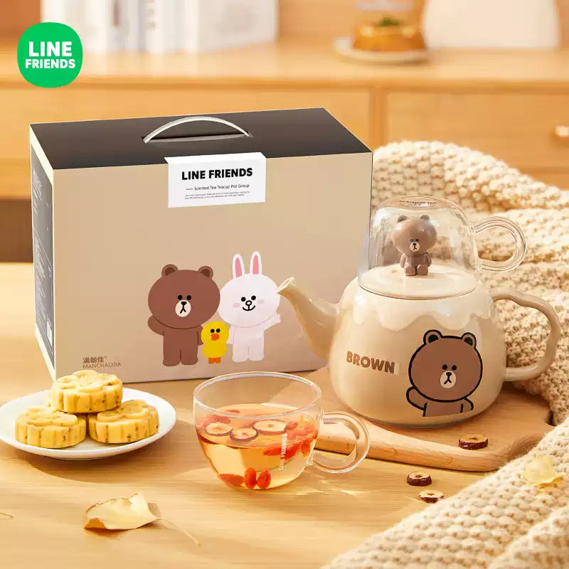 LINE FRIENDS Ceramic Tea Pot + Cup (Set1)