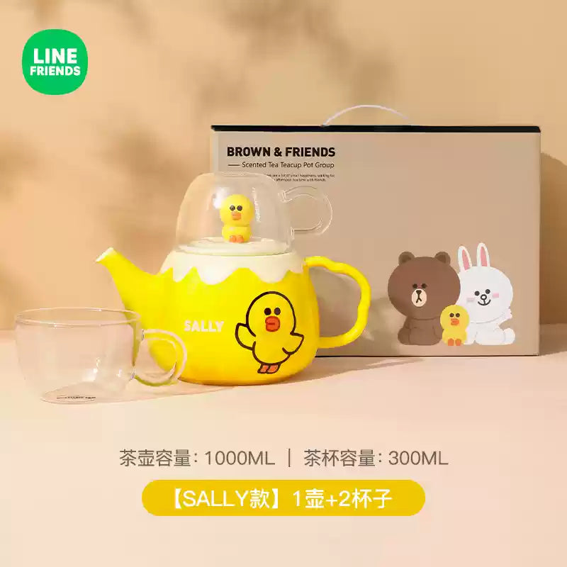 LINE FRIENDS Ceramic Tea Pot + Cup (Set1)