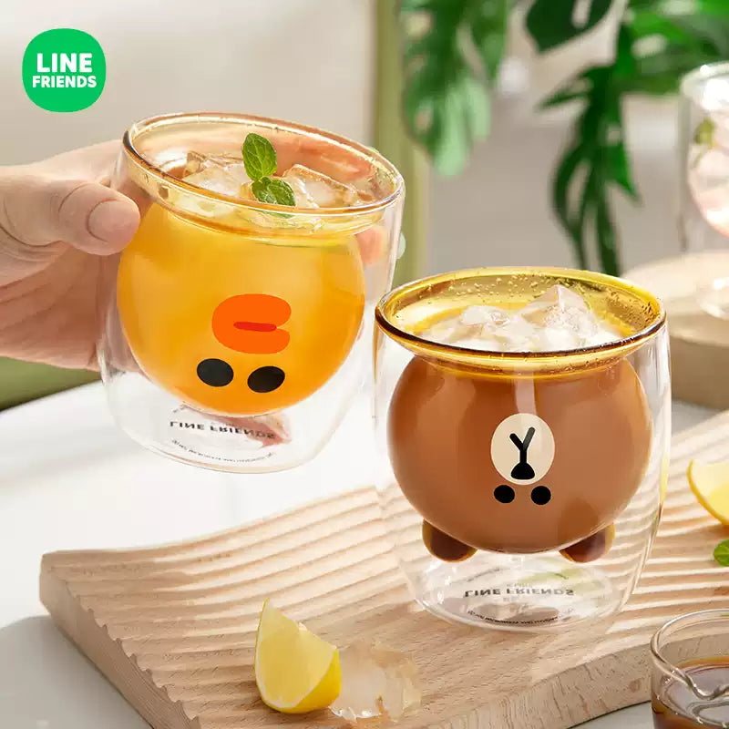 LINE FRIENDS Double-Walled Glass Water Cup