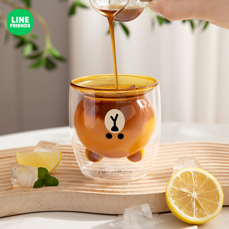 LINE FRIENDS Double-Walled Glass Water Cup