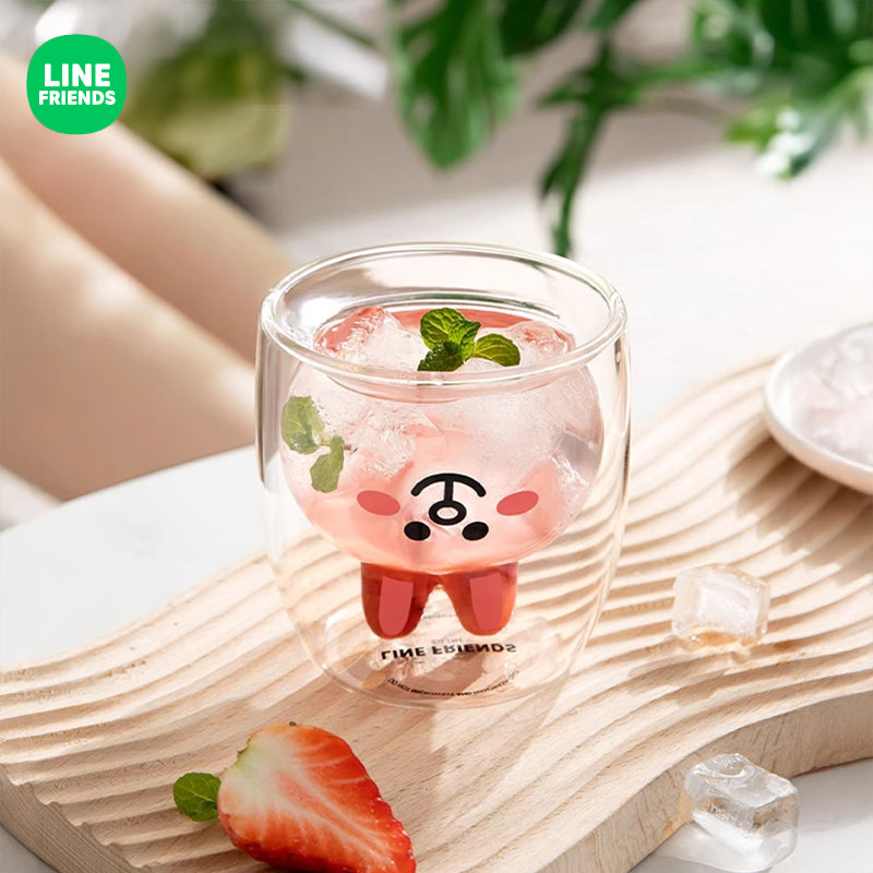 LINE FRIENDS Double-Walled Glass Water Cup