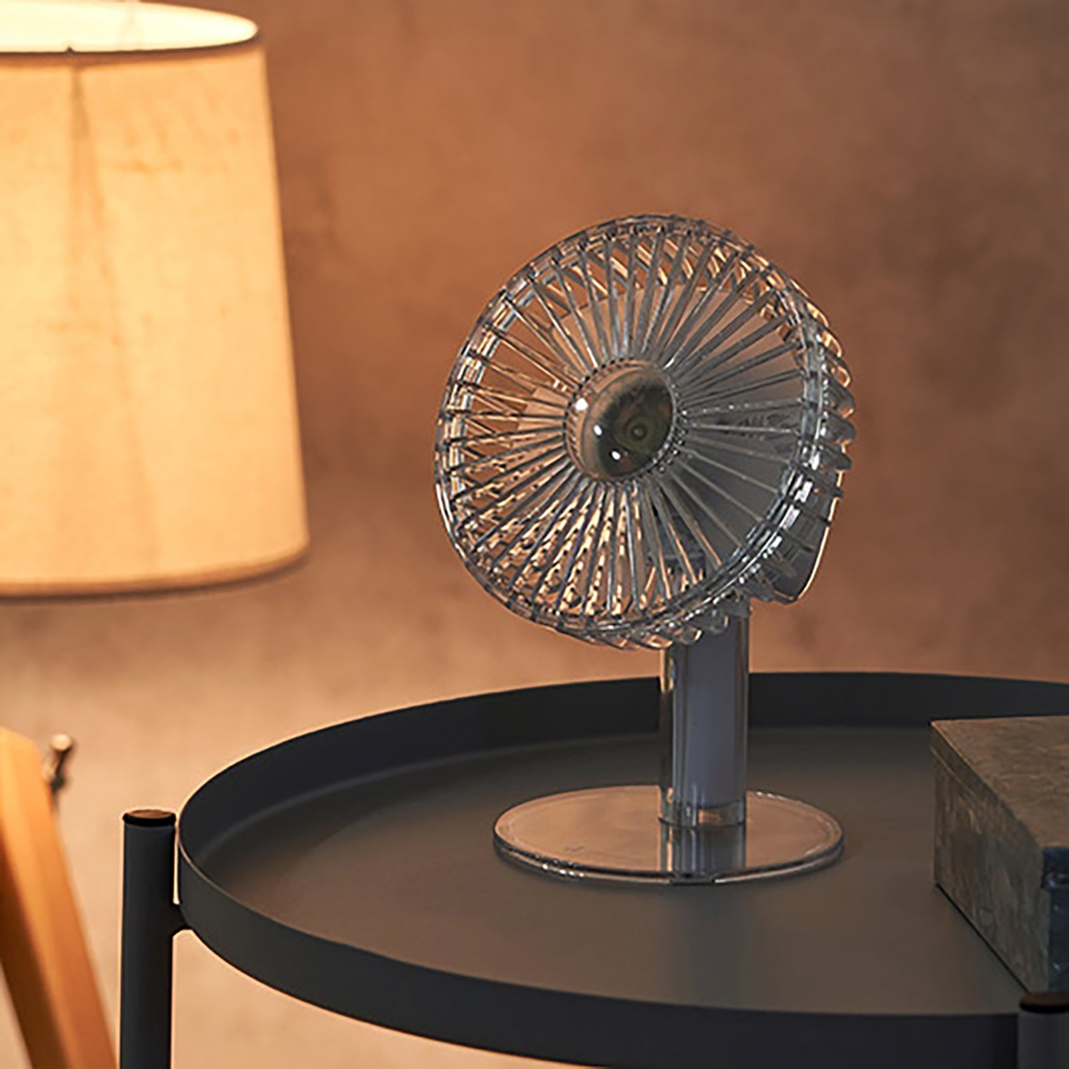 Life on Products Clear Desk Fan with Swing | LO-LCAF029