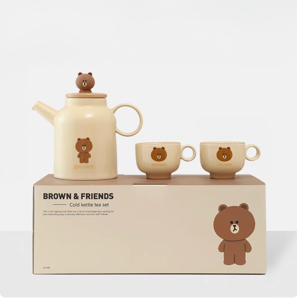 LINE FRIENDS Ceramic Tea Pot + Cup (Set2)