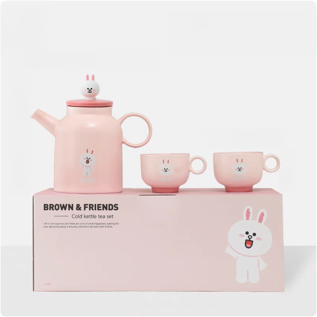 LINE FRIENDS Ceramic Tea Pot + Cup (Set2)