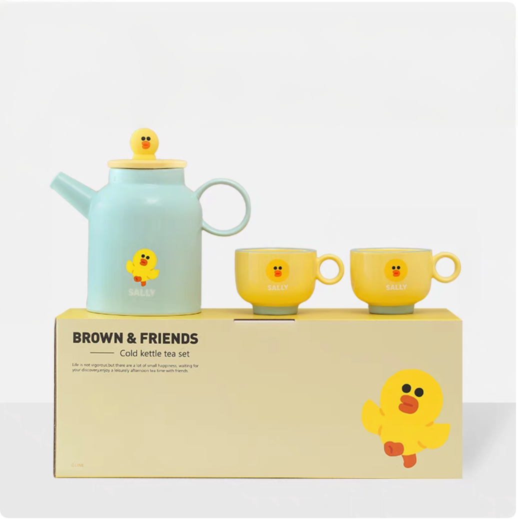 LINE FRIENDS Ceramic Tea Pot + Cup (Set2)