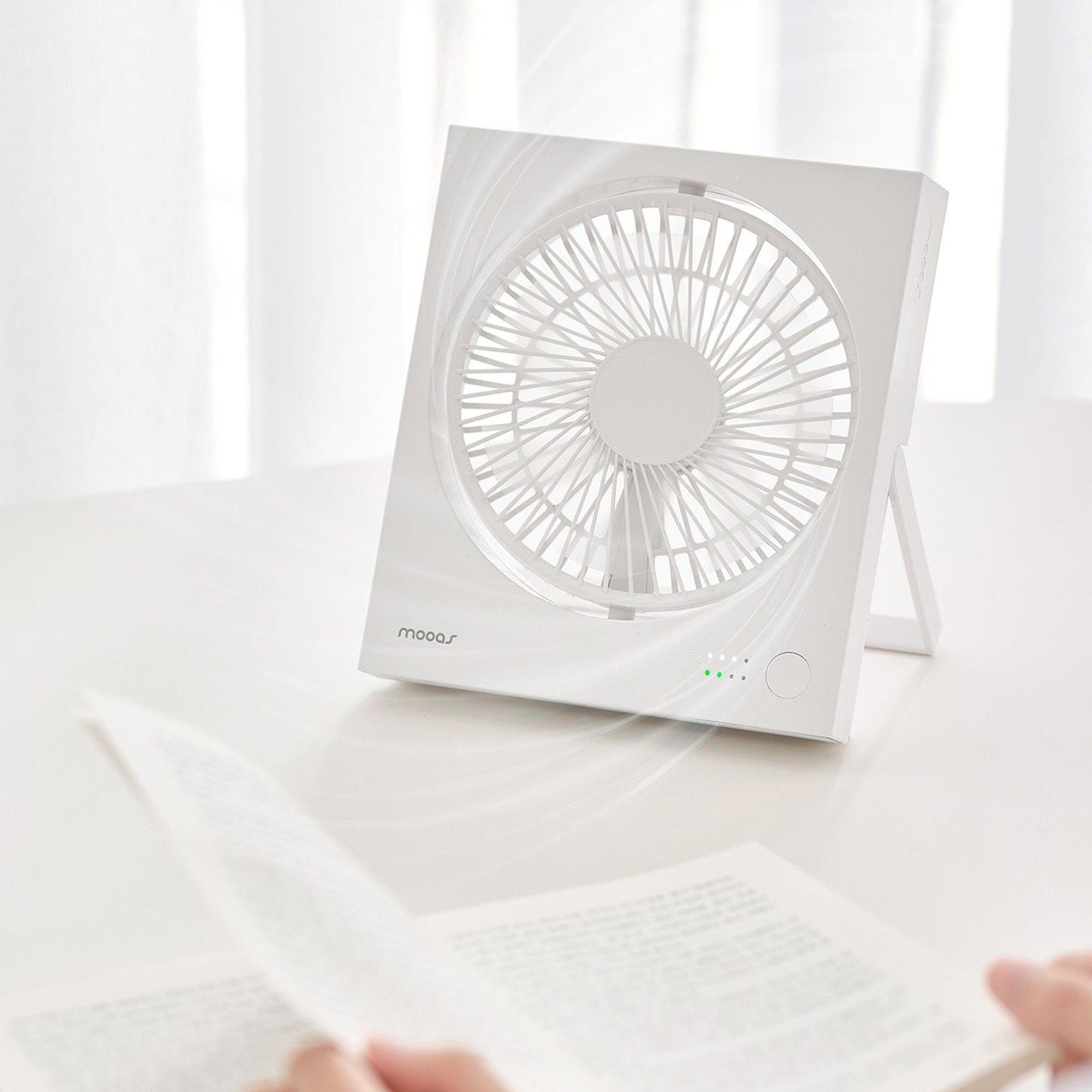 mooas Magnetic Square Cordless Desktop Fan | MF-D2