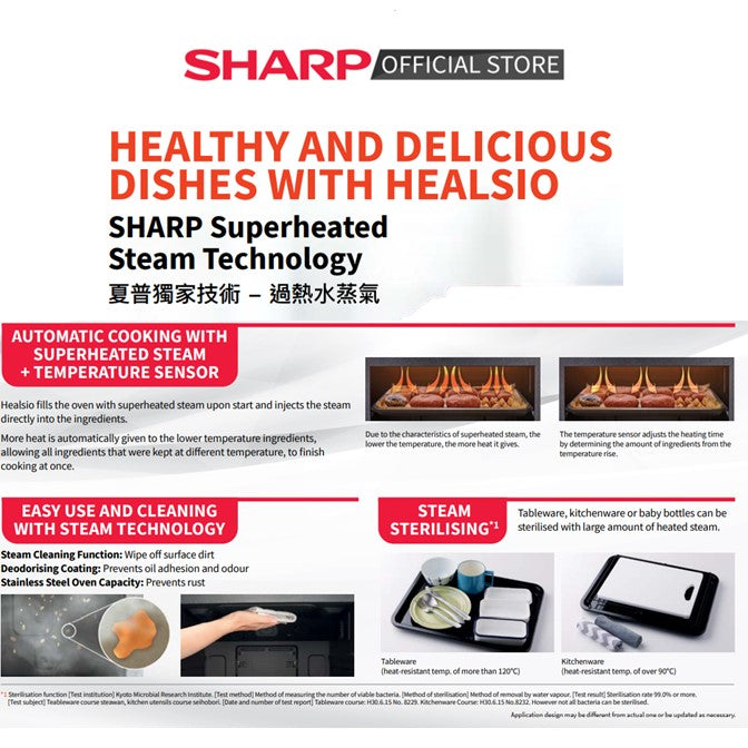 SHARP Healsio Superheated Steam Oven | AX-1700R(R) (31L)