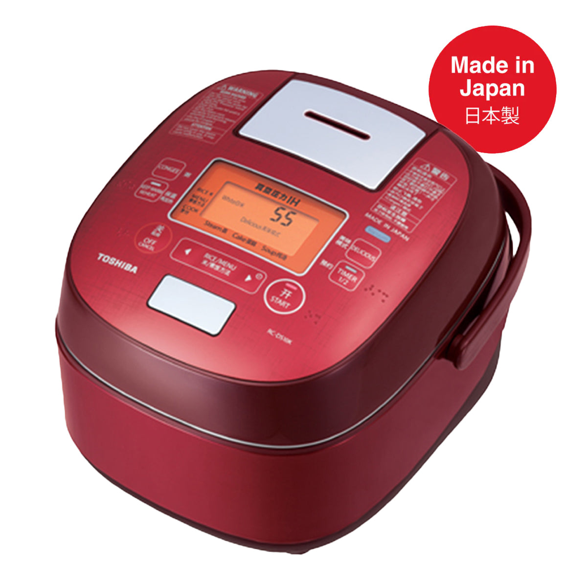 Toshiba RC-DS18K vacuum pressure IH rice cooker, 1.8L, red, made in Japan