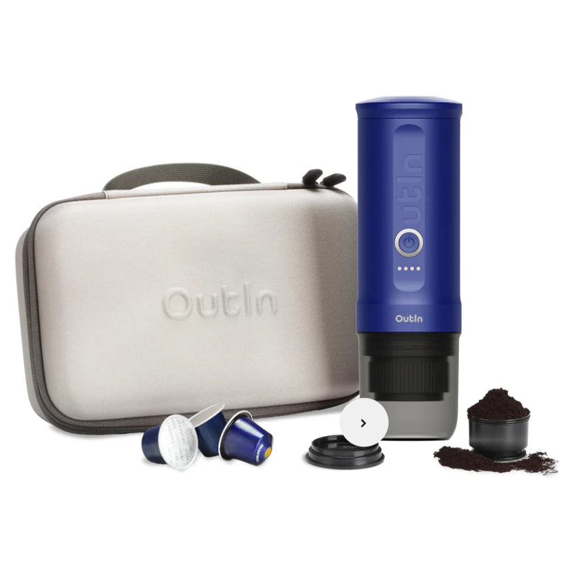 Outin Nano Portable Espresso Machine + Protective Case (Blue) (Preorder: Early December)