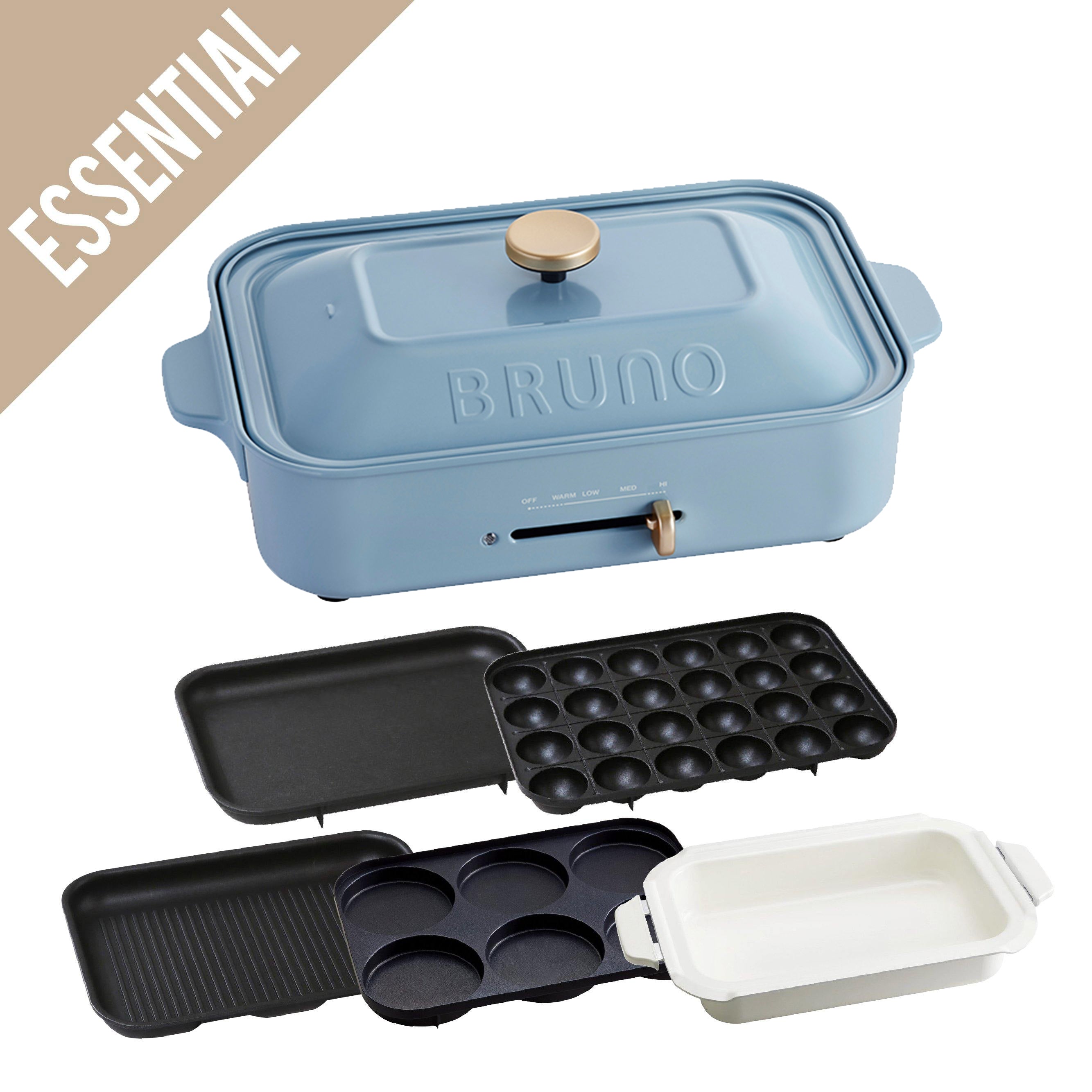 BRUNO Compact Hot Plate Essential Set (Pottery Blue / 5 Plates included)