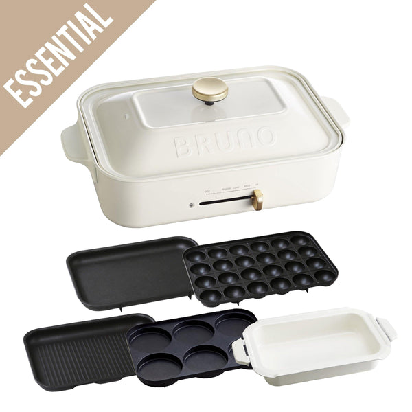 BRUNO Compact Hot Plate Essential Set (White / 5 Plates included)
