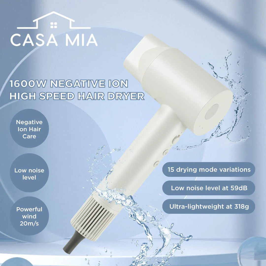 Casa Mia 1600W High Speed Hair Dryer - Pearl White