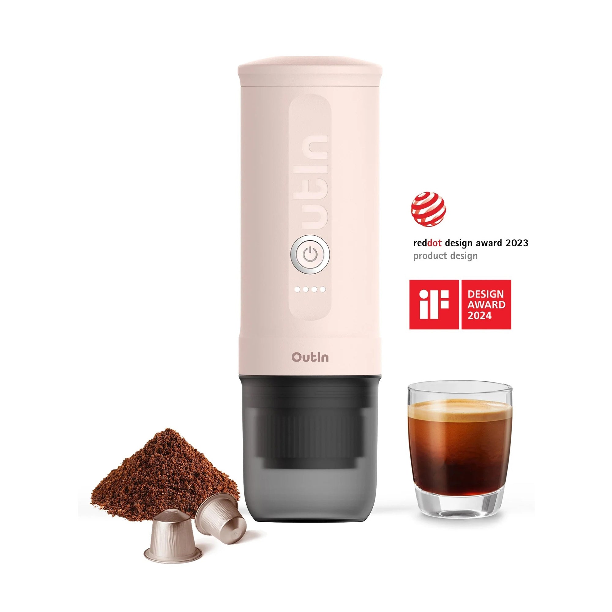 Outin Nano Portable Espresso Machine (Rose Quartz / Limited Edition)