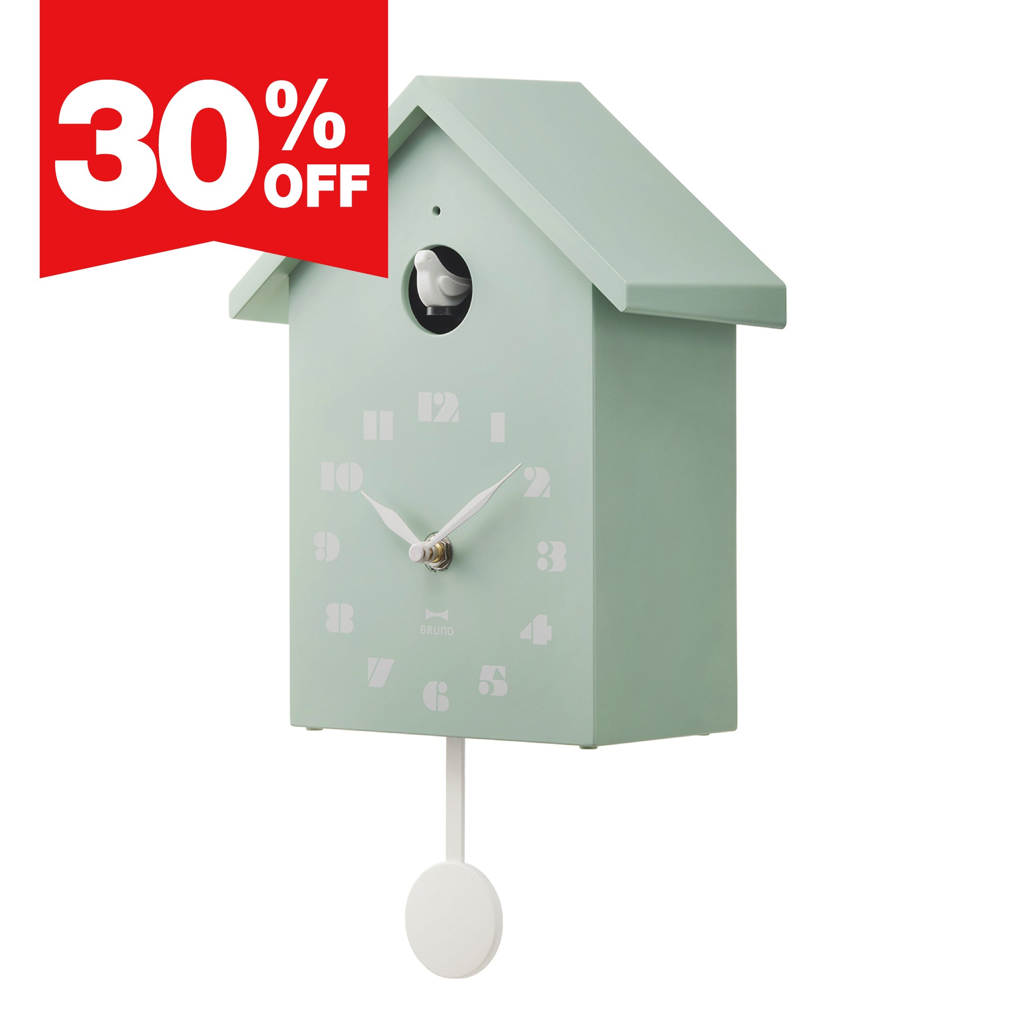 BRUNO Bird House Clock - Mint Green BCW047-MTGR