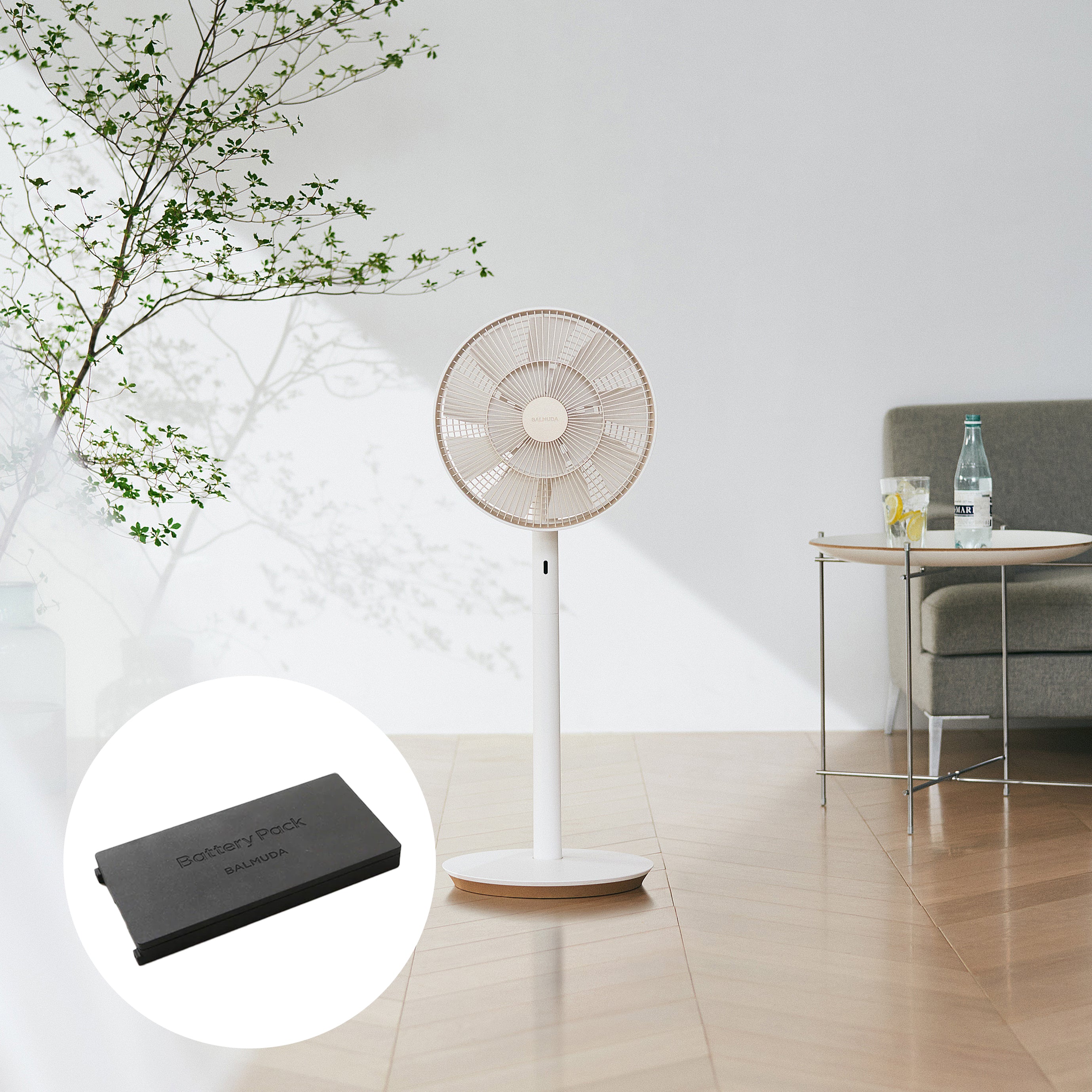 BALMUDA GreenFan EGF-1788-WC with Battery (White/Gold) (220V Plug)