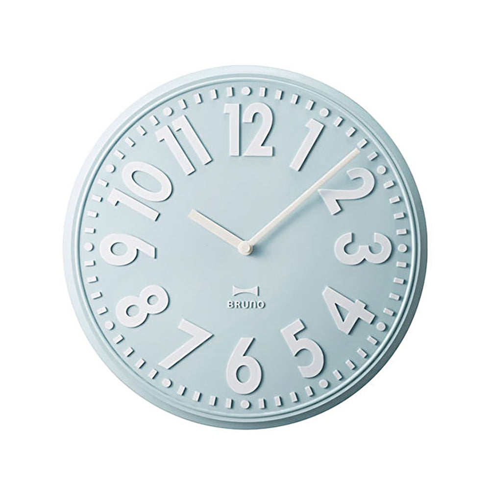 BRUNO Embossed Wall Clock - Light Blue