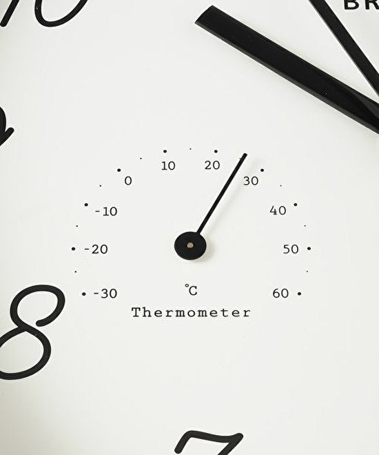 BRUNO Wall Clock Humidity/Temp - Dark Wood
