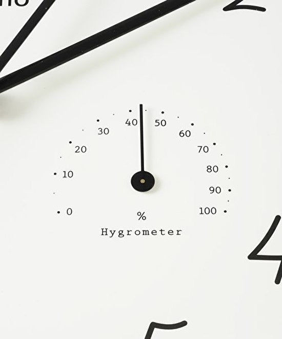 BRUNO Wall Clock Humidity/Temp - Dark Wood