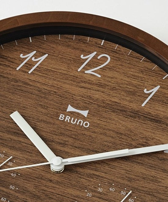 BRUNO Wall Clock Humidity/Temp - Natural Wood