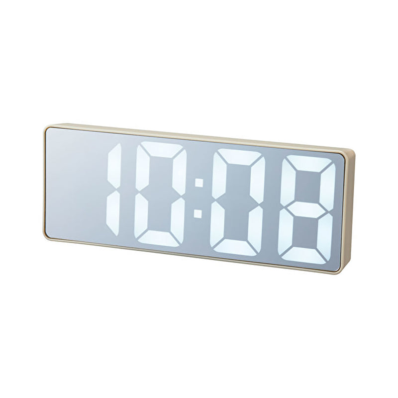 LED Mirror Clock - Ivory