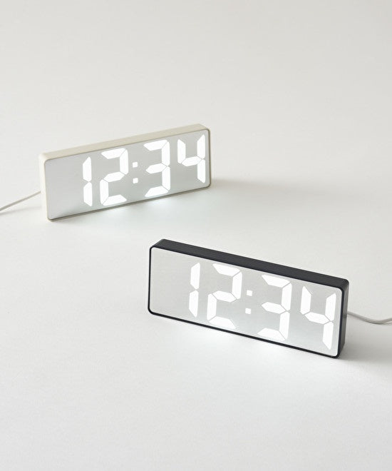 LED Mirror Clock - Ivory